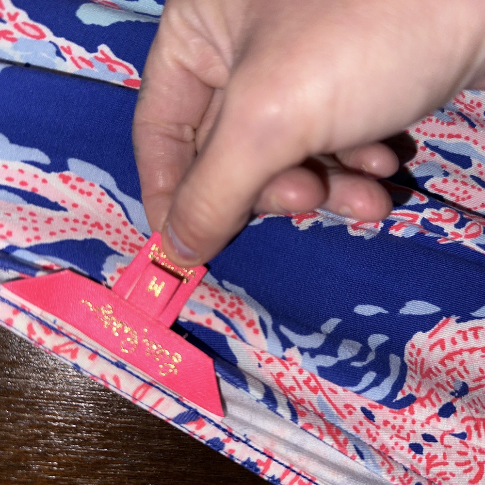 Blue and Pink Patterned Garment
